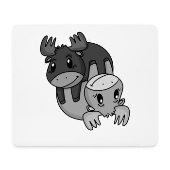 Moose Yin Yang Symbol - Mouse Pad (horizontal) - white - Front