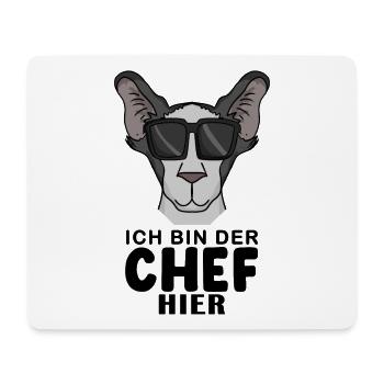 coole Katze - Orientalisch Kurzhaar Katze - Chef - Mousepad (Querformat) - Weiß - Vorne