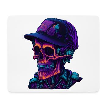 Skelett mit Kappe - Mousepad (Querformat) - Weiß - Vorne