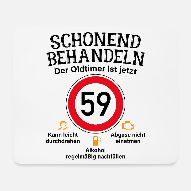 59. Geburtstag Schonend Behandeln Oldtimer Ist 59 - Mousepad (Querformat) - Weiß