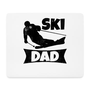 Papa skieur - Tapis de souris (format paysage) - blanc - Devant