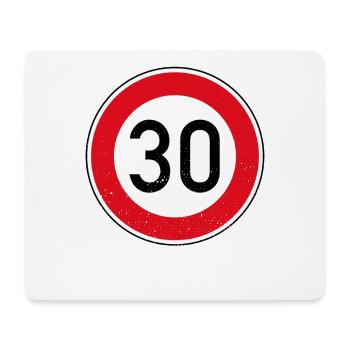30e anniversaire Signe Limite de vitesse Cadeau Tempo 30 - Tapis de souris (format paysage) - blanc - Devant