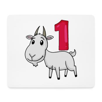 1 year old - school enrollment - goat motif - Mouse Pad (horizontal) - white - Front