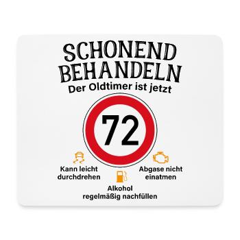 72. Geburtstag Schonend Behandeln Oldtimer Ist 72 - Mousepad (Querformat) - Weiß - Vorne