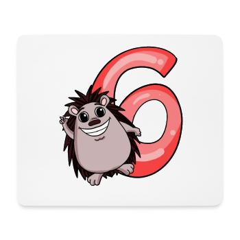 6 Birthday 6 years old with animal motif - six - Mouse Pad (horizontal) - white - Front