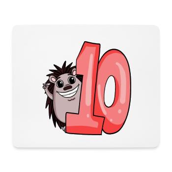 10 Geburtstag 10 Jahre alt mit Tier Motiv - zehn - Mousepad (Querformat) - Weiß - Vorne