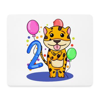 2 anniversaire 2 ans avec motif animal - deux - Tapis de souris (format paysage) - blanc - Devant
