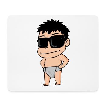 a cool baby with glasses - Mouse Pad (horizontal) - white - Front