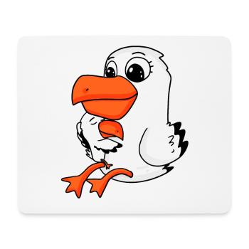 Famille de mouettes - mouette avec bébé - Tapis de souris (format paysage) - blanc - Devant