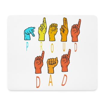 Proud Dad Rainbow Hands - Mouse Pad (horizontal) - white - Front