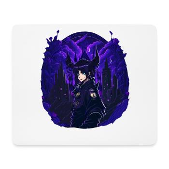 Goth Anime Girl dark night - Mouse Pad (horizontal) - white - Front