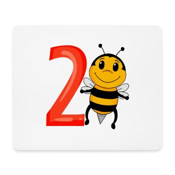 2 anniversaire 2 ans avec motif animal - deux - Tapis de souris (format paysage) - blanc - Devant