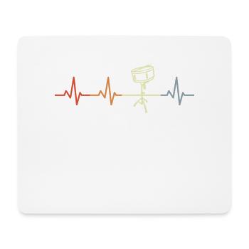 Drum player heart line - Mouse Pad (horizontal) - white - Front