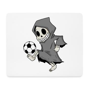 Sensenmann spielt Fußball - Mousepad (Querformat) - Weiß - Vorne