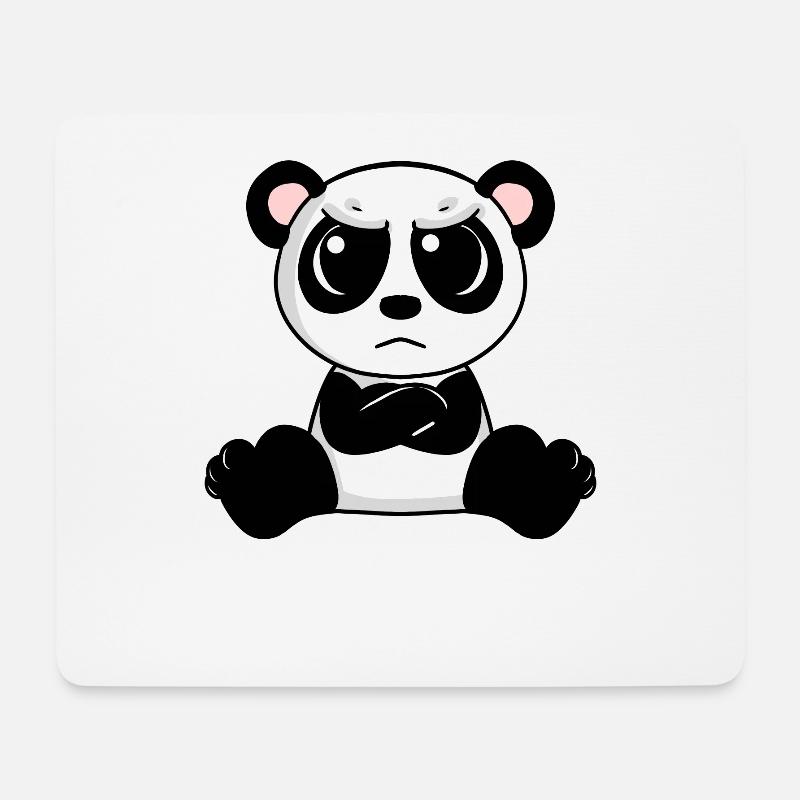 angry panda - Mouse Pad (horizontal) - white