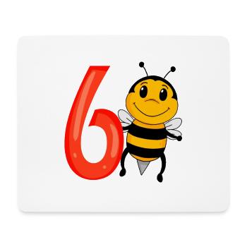 6 Birthday 6 years old with animal motif - six - Mouse Pad (horizontal) - white - Front