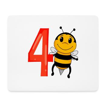 4 birthday 4 years old with animal motif - four - Mouse Pad (horizontal) - white - Front