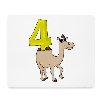 4 birthday 4 years old with animal motif - three - Mouse Pad (horizontal) - white - Front