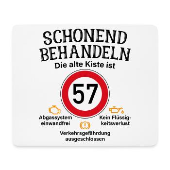 57. Geburtstag Schonend Behandeln 57 Alte Kiste 57 - Mousepad (Querformat) - Weiß - Vorne