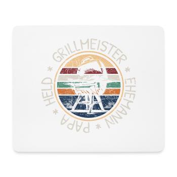Grillmeister Ehemann Papa Held Grillen BBQ Retro - Mousepad (Querformat) - Weiß - Vorne