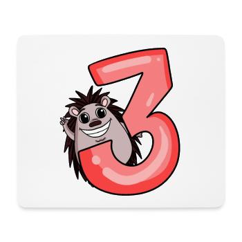 3 anniversaire 3 ans avec motif animal - trois - Tapis de souris (format paysage) - blanc - Devant