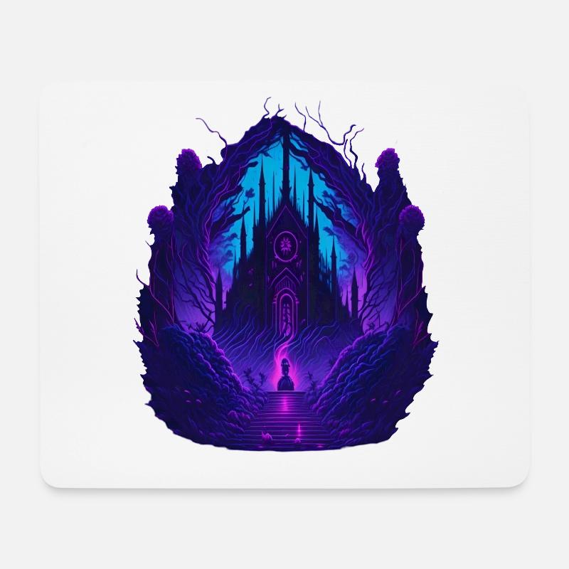 Neon Gothic Kirche Gotische Architektur - Mousepad (Querformat) - Weiß