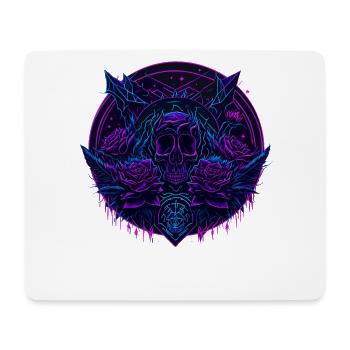 neon Rosen Schädel Vaporwave - Mousepad (Querformat) - Weiß - Vorne