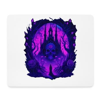 Neon Gothic Totenkopf Geisterschloss - Mousepad (Querformat) - Weiß - Vorne