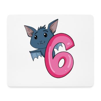 6 Birthday 6 years old with animal motif - six - Mouse Pad (horizontal) - white - Front
