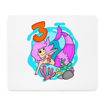 Girl 3 years old 3rd birthday mermaid - Mouse Pad (horizontal) - white - Front