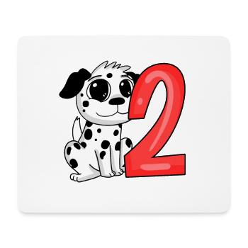 2 anniversaire 2 ans avec motif animal - deux - Tapis de souris (format paysage) - blanc - Devant