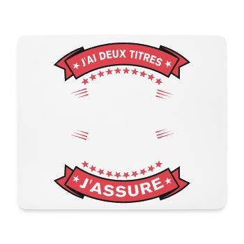 Papa Papy Deux Titres Cadeau Humoristique - Tapis de souris (format paysage) - blanc - Devant