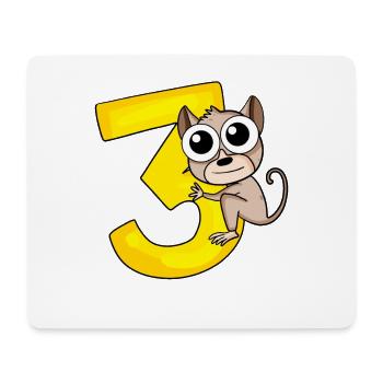 3 anniversaire 3 ans avec motif animal - trois - Tapis de souris (format paysage) - blanc - Devant
