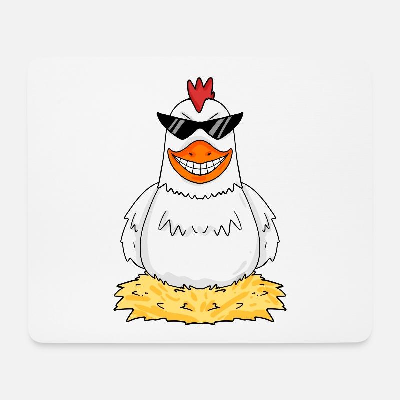 Hühner Huhn Hahn Hühnerbauer Hühnerstall - Mousepad (Querformat) - Weiß