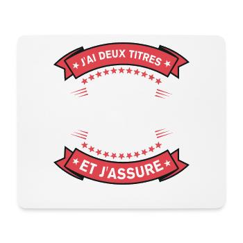 Papa Papy Deux Titres Cadeau Humoristique - Tapis de souris (format paysage) - blanc - Devant