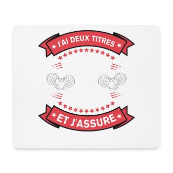 Deux Titres Papy Et Bouliste Cadeau Pétanque - Tapis de souris (format paysage) - blanc - Devant