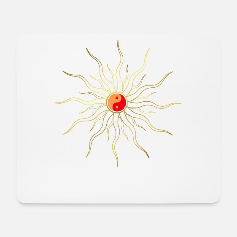 Sonne - Yin Yang - hl. Geometrie - Sonnenstrahlen - Mousepad (Querformat) - Weiß