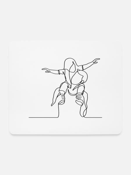 Passendes Vater-Tochter T-Shirt – Familienlook, Ge - Mousepad (Querformat) - Weiß