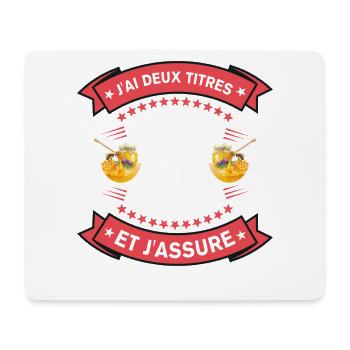 Deux Titres Papa Et Apiculteur Cadeau Humour - Tapis de souris (format paysage) - blanc - Devant