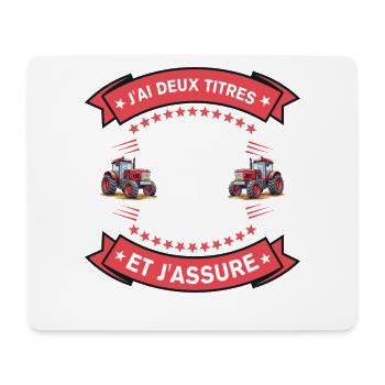 Deux Titres Papa Et Agriculteur Cadeau Humour - Tapis de souris (format paysage) - blanc - Devant