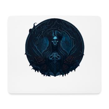 Gothic Roses Girl Skeleton Dark Style - Mouse Pad (horizontal) - white - Front