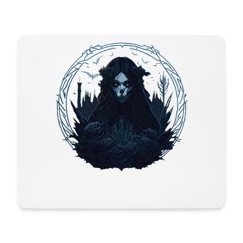 Skull Goth Girl - Tapis de souris (format paysage) - blanc - Devant