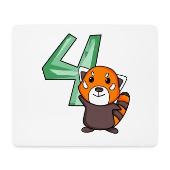 4. Geburtstag Motiv Roter Panda - vier Jahre alt - Mousepad (Querformat) - Weiß - Vorne