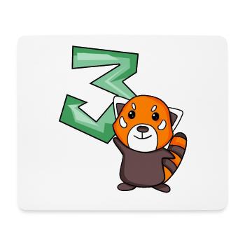3. Geburtstag Motiv Roter Panda - drei Jahre alt - Mousepad (Querformat) - Weiß - Vorne