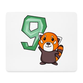 9. Geburtstag Motiv Roter Panda - neun Jahre alt - Mousepad (Querformat) - Weiß - Vorne
