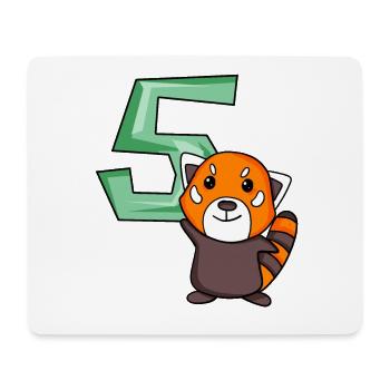 5. Geburtstag Motiv Roter Panda - fünf Jahre alt - Mousepad (Querformat) - Weiß - Vorne