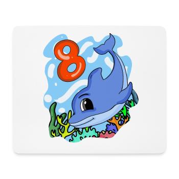 8th birthday motif dolphin - eight years old - Mouse Pad (horizontal) - white - Front