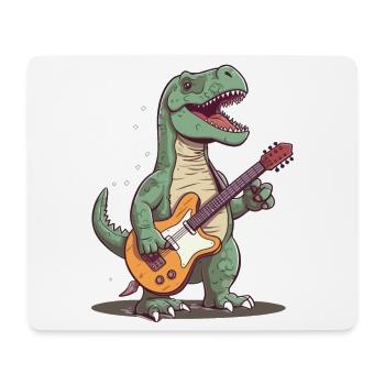 Dinosaure avec guitare pour musiciens - Tapis de souris (format paysage) - blanc - Devant