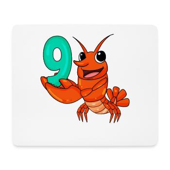 Homard à motif 9e anniversaire - Neuf ans - Tapis de souris (format paysage) - blanc - Devant