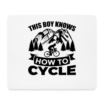 Radfahrer Junge - Mousepad (Querformat) - Weiß - Vorne